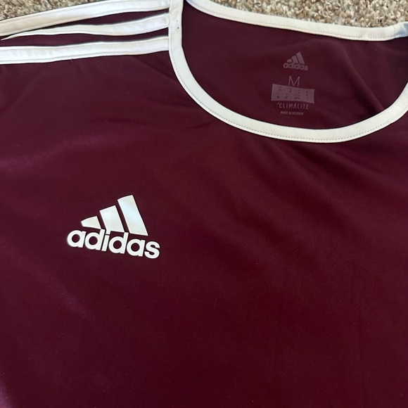Adidas Men's Burgundy and White Climalite Tee - Picture 2 of 3